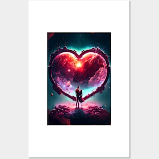 valentine's day Love is in Space Posters and Art